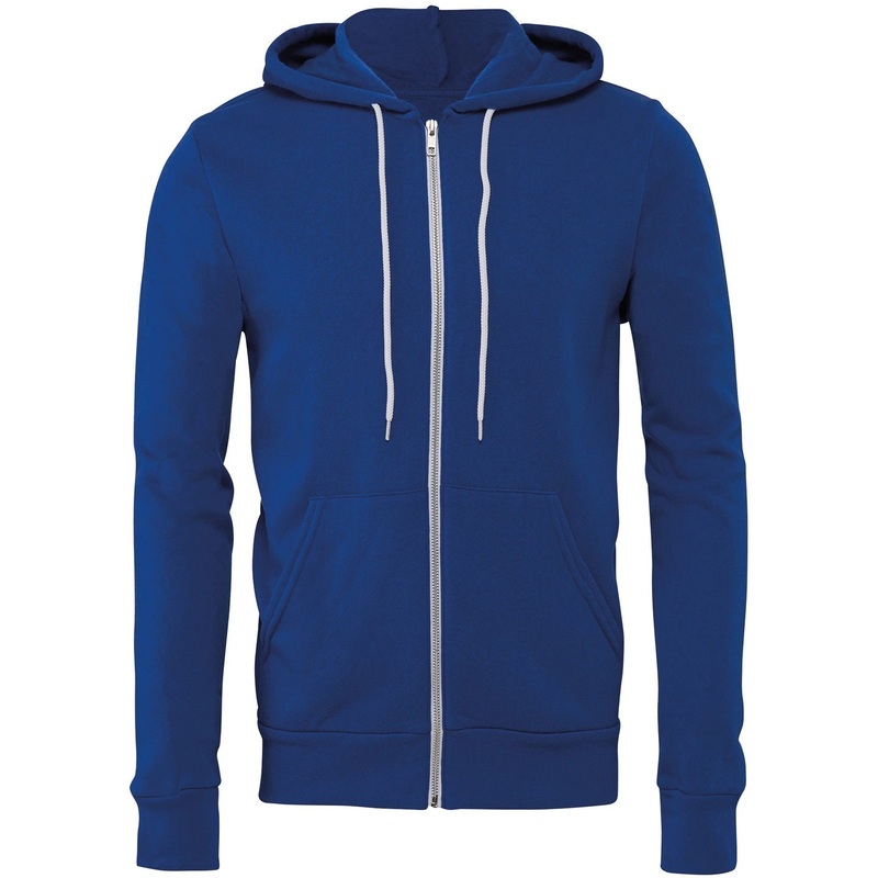 Bella Canvas Unisex Polycotton Fleece Full-Zip Hoodie – True Royal