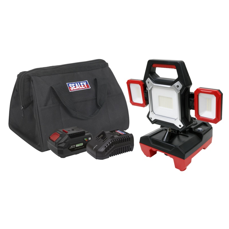 Sealey Cordless/Corded 20V 4Ah SV20 Series Worklight Kit 45W SMD LED