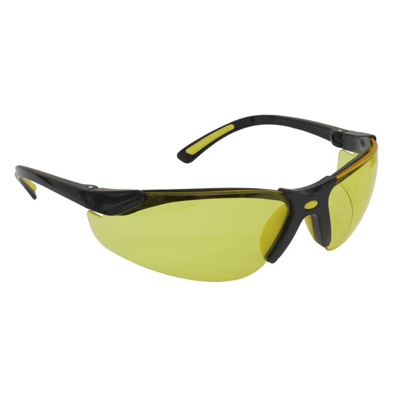 Sealey Zante Style Amber Lens Safety Glasses with Flexi Arms