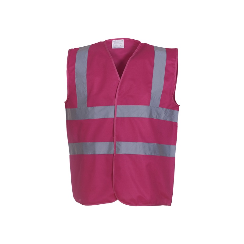 Yoko Hi-Vis 2-Band-And-Braces Waistcoat – Raspberry