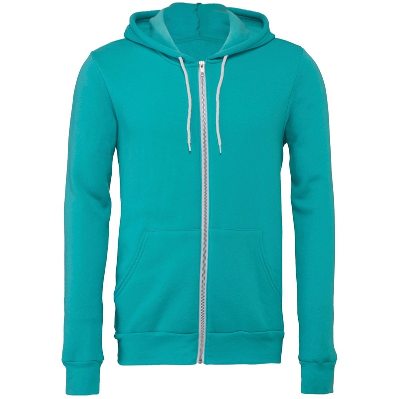 Bella Canvas Unisex Polycotton Fleece Full-Zip Hoodie – Teal