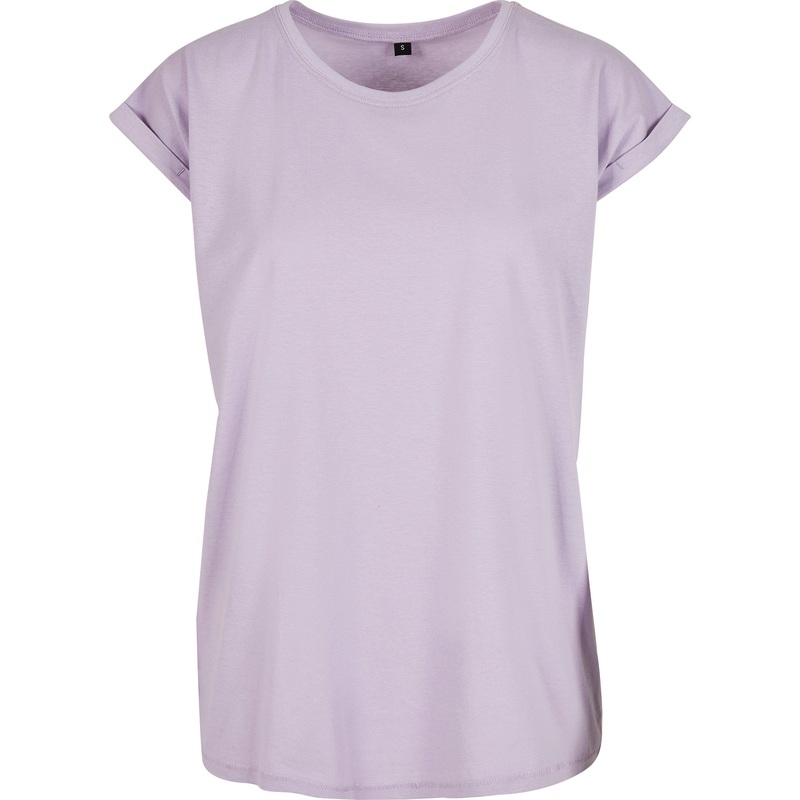 Build Your Brand Women’s Extended Shoulder Tee – Lilac