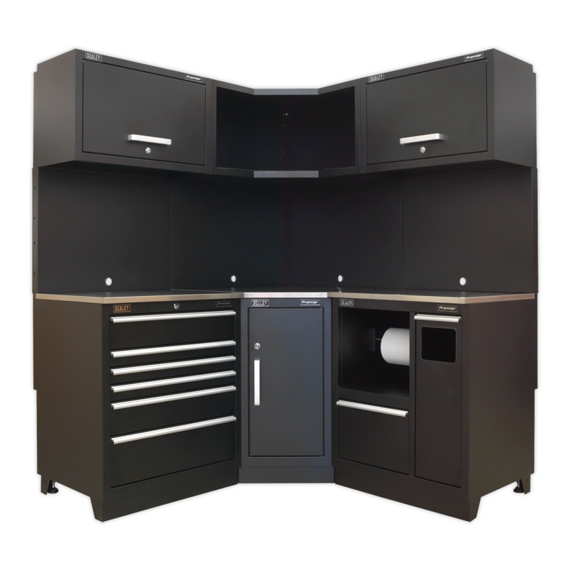 Sealey Premier 1.7m Corner Storage System – Stainless Worktop
