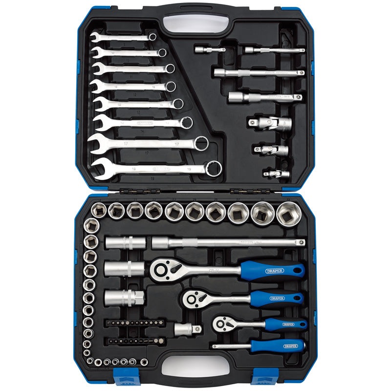 Draper 1/4, 3/8 and 1/2 Sq. Dr. Metric Tool Kit (75 piece)