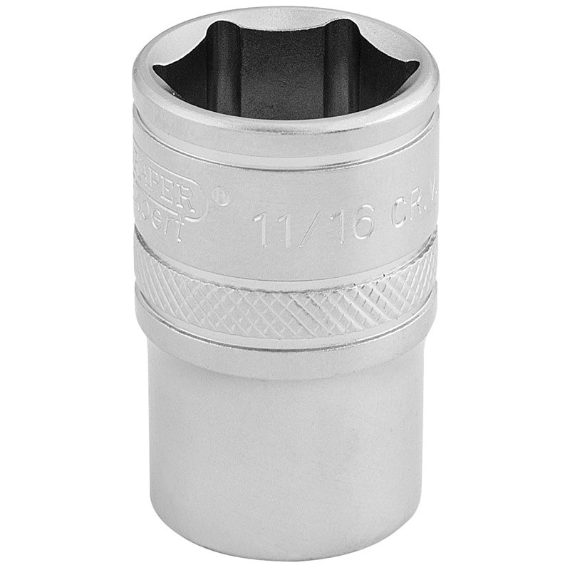 Draper 1/2 Square Drive 6 Point Imperial Socket (11/16)