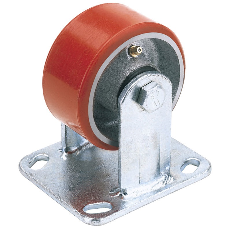 Draper 160mm Dia. Fixed Plate Fixing Heavy Duty Polyurethane Wheel – S.W.L. 400Kg