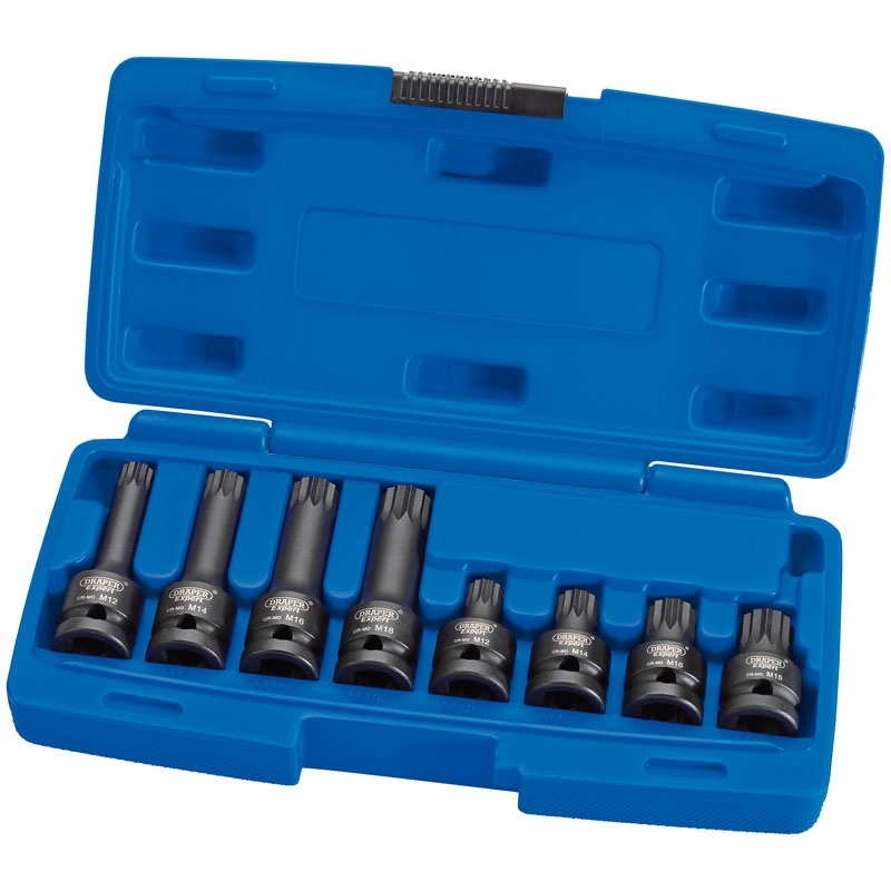 Draper 1/2 Sq. Dr. Tamper Proof Impact Spline Set (8 Piece)