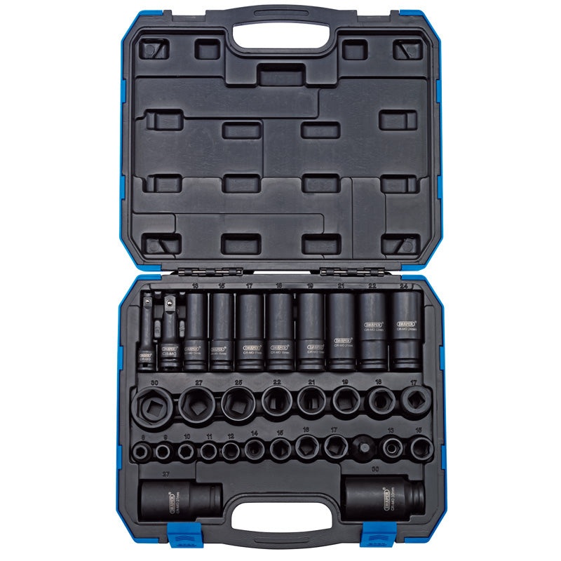 Draper 3/8 and 1/2 Sq. Dr. Impact Socket Set (32 Piece)