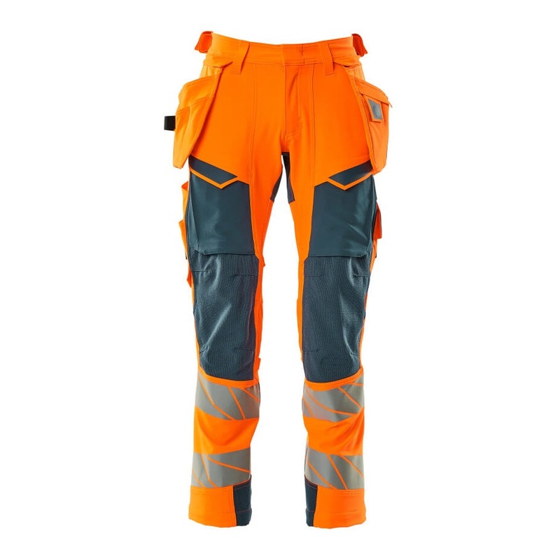 Mascot Accelerate Safe Trousers with Holster Pockets – Hi-Vis Orange/Dark Petroleum