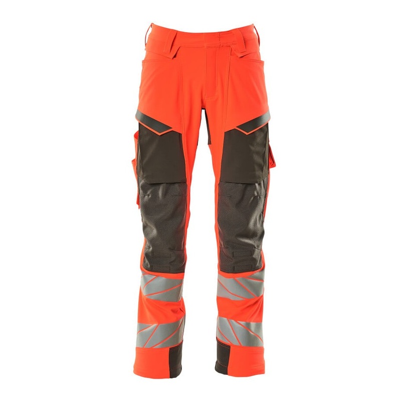 Mascot Accelerate Safe Trousers with Kneepad Pockets – Hi-Vis Red/Dark Anthracite