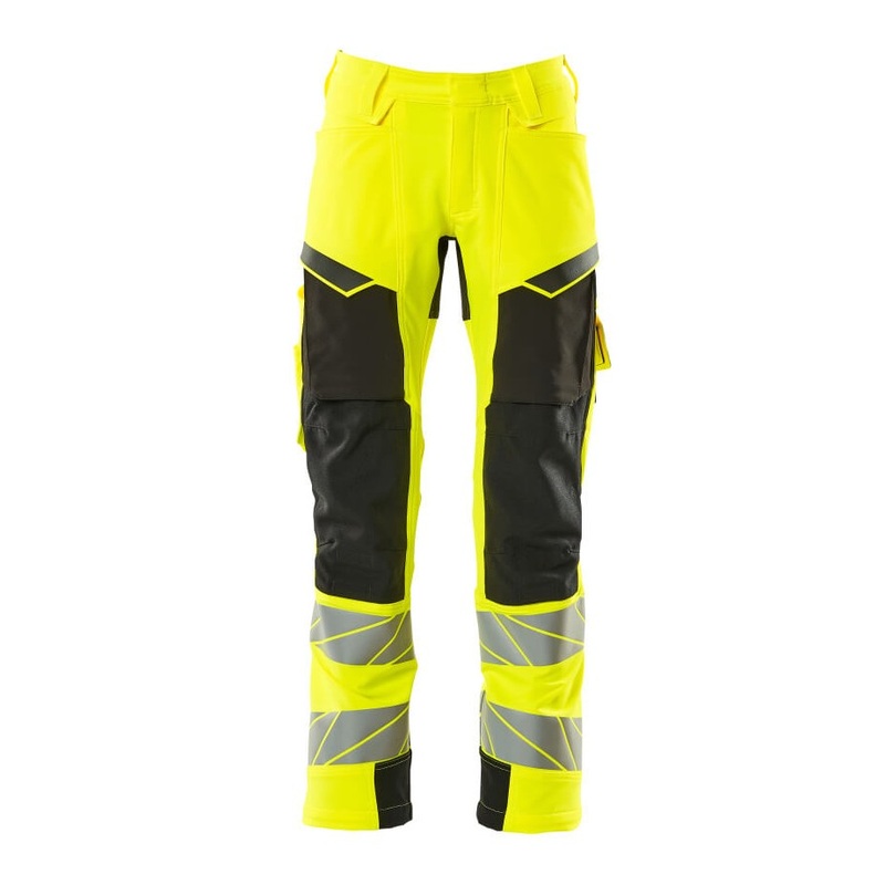 Mascot Accelerate Safe Trousers with Kneepad Pockets – Hi-Vis Yellow/Black