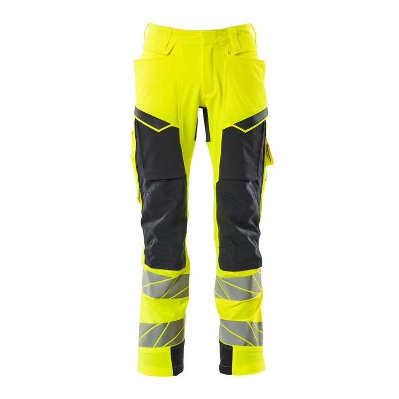 Mascot Accelerate Safe Trousers with Kneepad Pockets – Hi-Vis Yellow/Dark Navy
