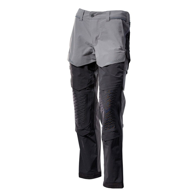 Mascot Customized Stretch Trousers with Kneepad Pockets – Stone Grey/Black
