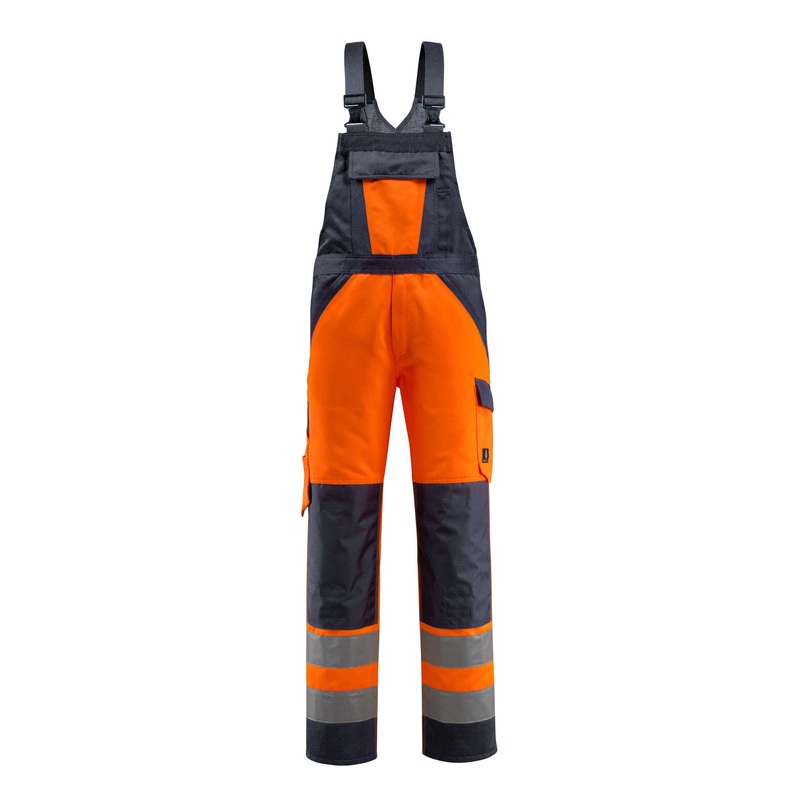 Mascot Safe Light Gosford Bib & Brace – Hi-Vis Orange/Dark Navy Blue