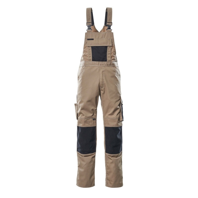 Mascot Unique Augsburg Bib & Brace – Light Khaki/Black