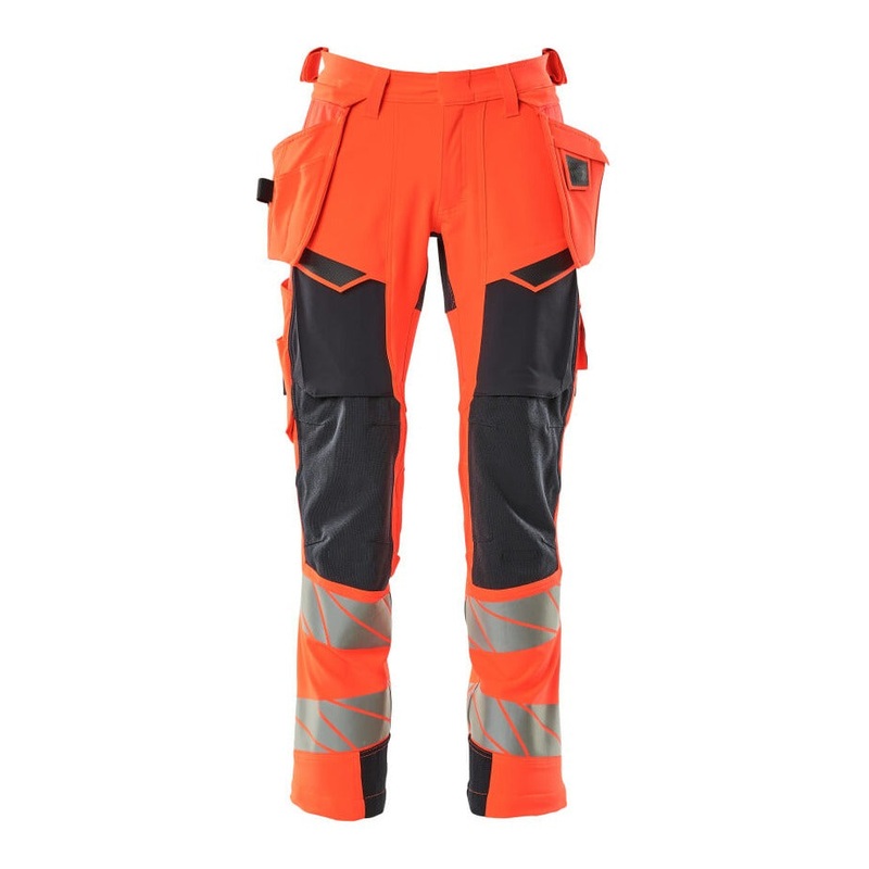 Mascot Accelerate Safe  Trousers with Holster Pockets – Hi-Vis Red/Dark Navy