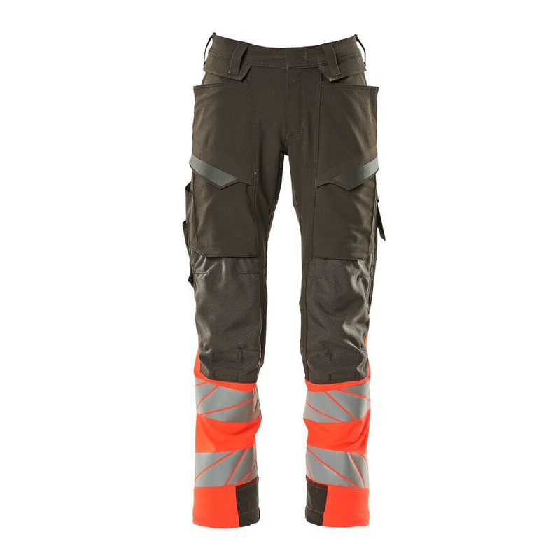 Mascot Accelerate Safe Trousers with Kneepad Pockets – Dark Anthracite/Hi-Vis Red