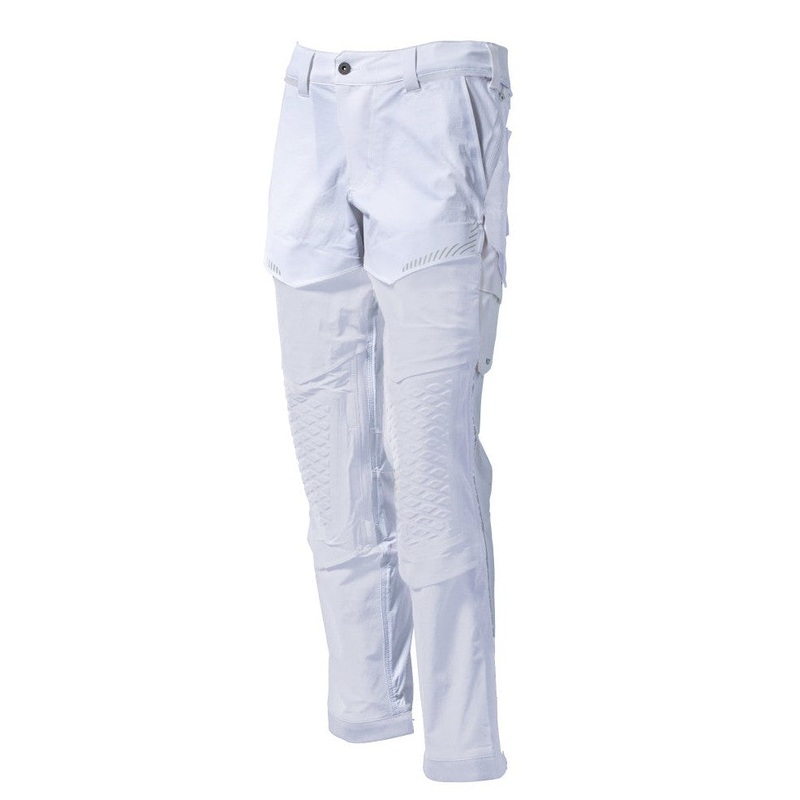 Mascot Customized Stretch Trousers with Kneepad Pockets – White