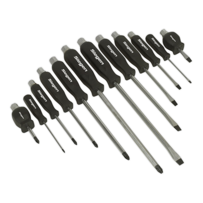 Sealey Screwdriver Set 12pc Hammer-Thru