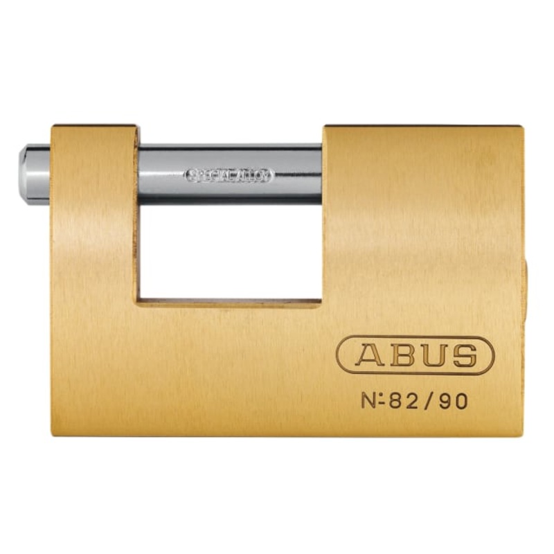 ABUS Mechanical 82/90mm Monoblock Brass Shutter Padlock Keyed Alike 8523