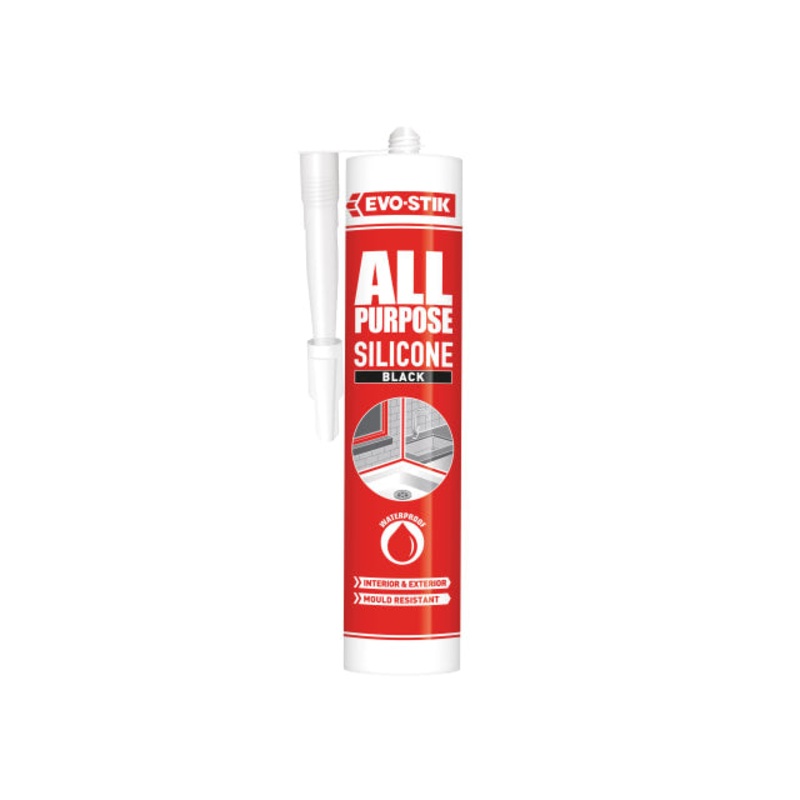 EVO-STIK 112872 All Purpose Flex Silicone Sealant Black C20