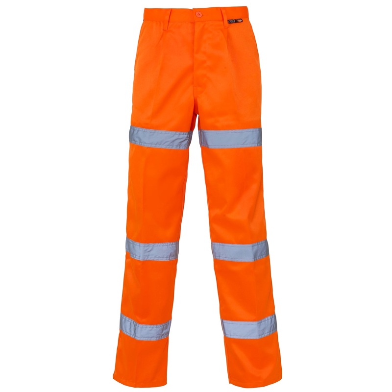 Supertouch Hi Vis Orange 3 Band Polycotton Trousers – Regular