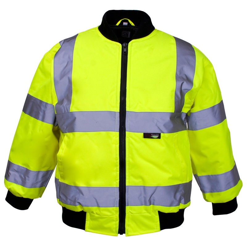 Supertouch Hi Vis Yellow Junior Bomber Jackets – Knit Collar