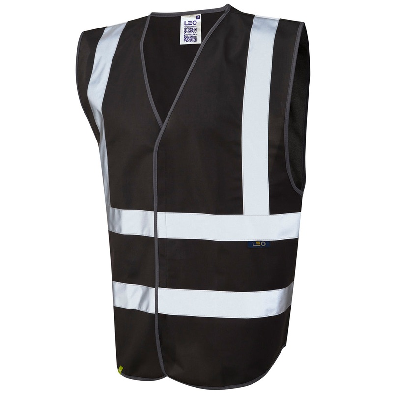 Leo Workwear PILTON Leo EcoViz Reflective Waistcoat – Black