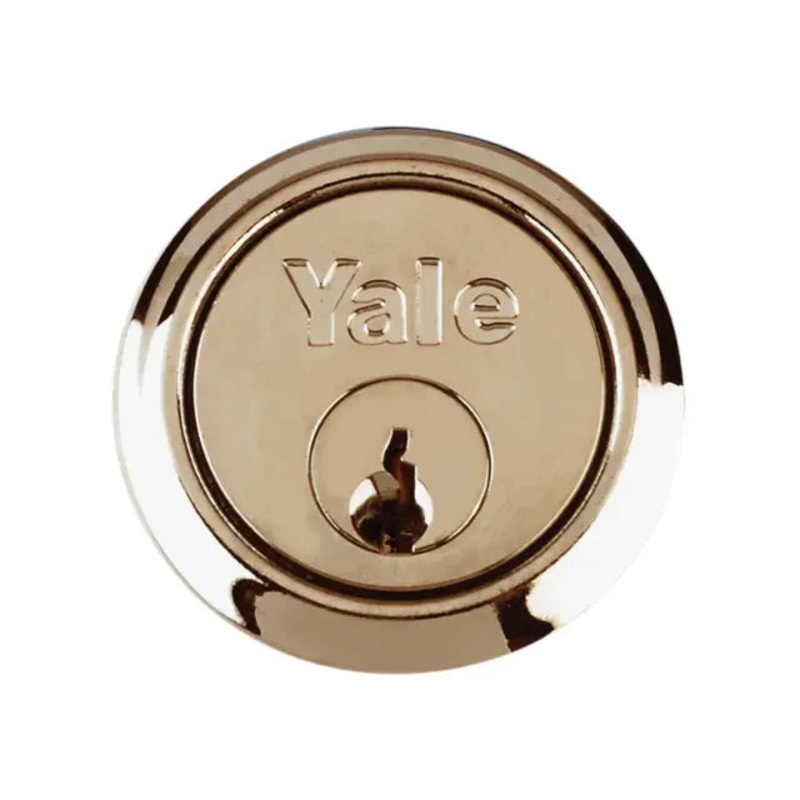 Yale Locks B1109 Replacement Rim Cylinder & 2 Keys Polished Brass Finish Box