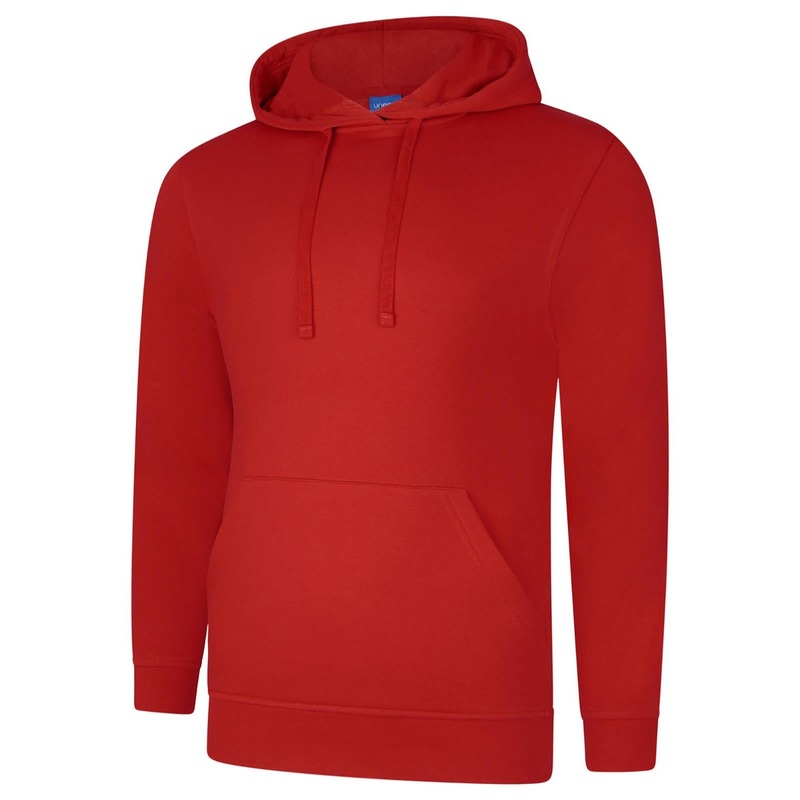 Uneek Deluxe Hooded Sweatshirt Sizzling Red
