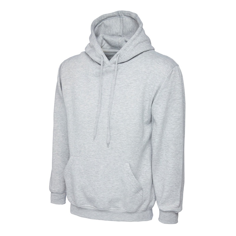 Uneek Classic Hooded Sweatshirt  Heather Grey
