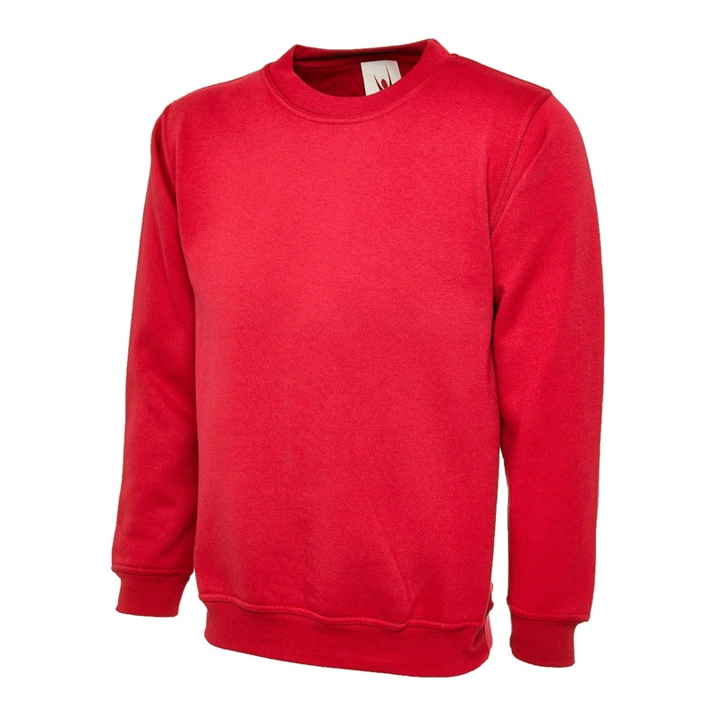 Uneek Classic Sweatshirt Red|Red|XS|S|M|L|XL|2XL|3XL|4XL|5XL|6XL