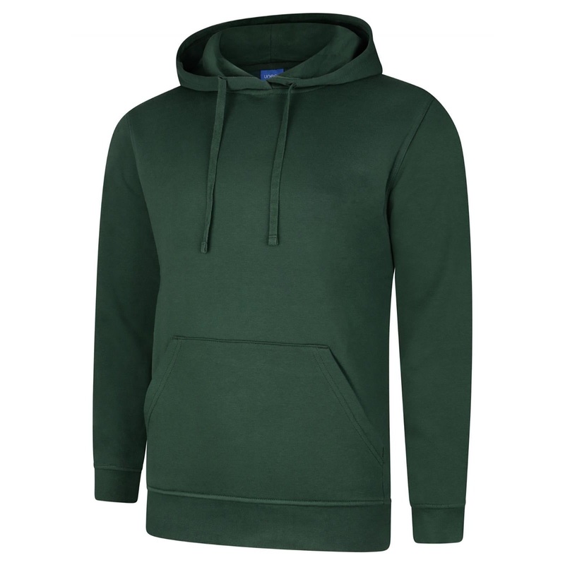 Uneek Deluxe Hooded Sweatshirt Bottle Green
