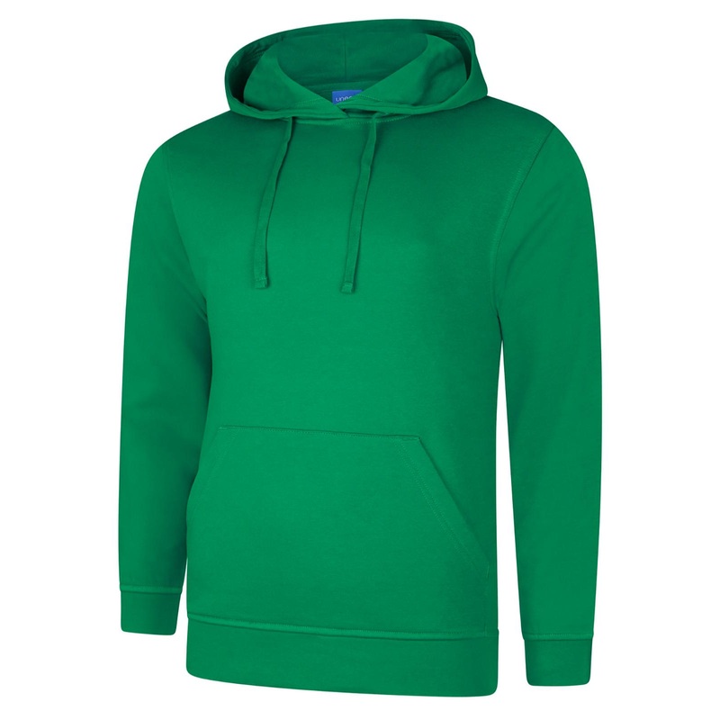 Uneek Deluxe Hooded Sweatshirt Kelly Green