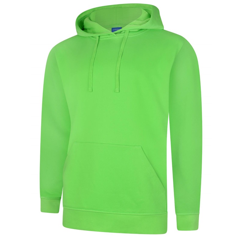 Uneek Deluxe Hooded Sweatshirt Lime