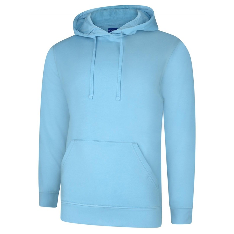 Uneek Deluxe Hooded Sweatshirt Sky