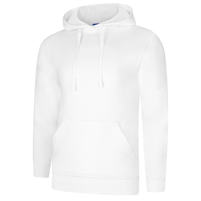 Uneek Deluxe Hooded Sweatshirt White