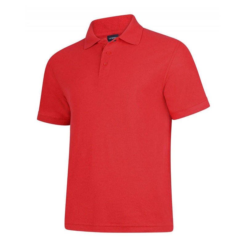 Uneek Deluxe Poloshirt Red|Red|XS|S|M|L|XL|2XL|3XL|4XL|5XL