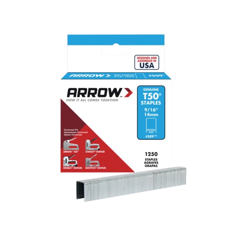 Arrow T50 Staples 14mm (9/16in) (Box 1250)