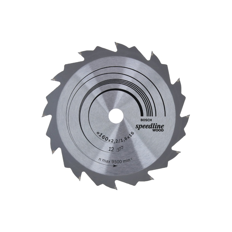 Bosch Professional Speedline Wood Circular Saw Blade – 160 x 16 x 2.2 mm, 12 Teeth