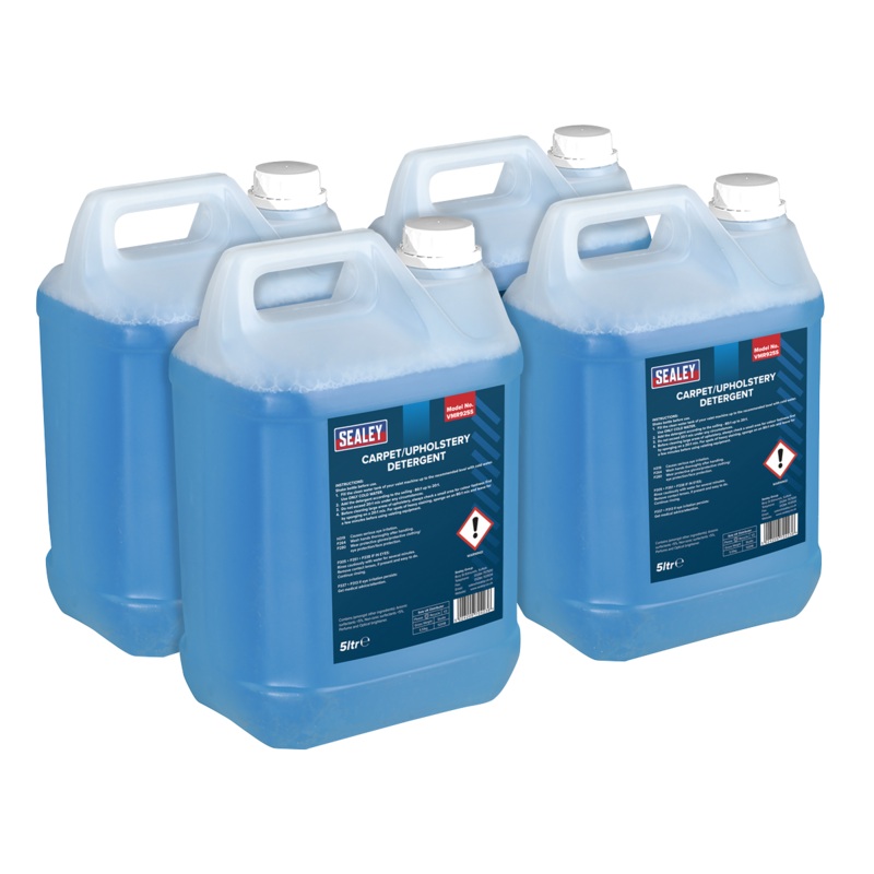 Sealey Carpet/Upholstery Detergent 5L Pack of 4