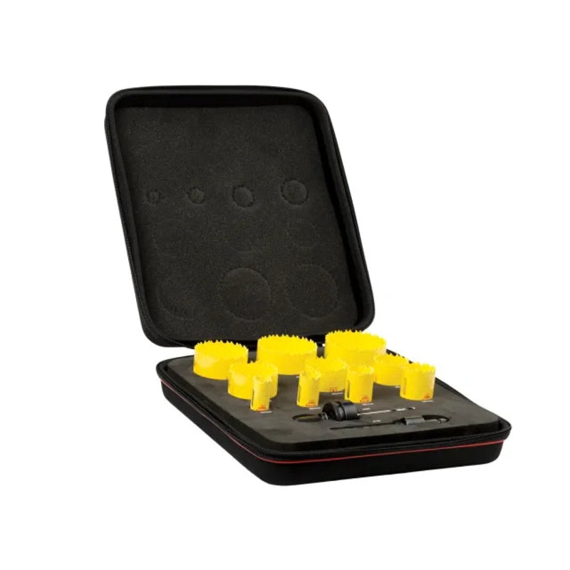 Starrett KDC10022 Deep Cut Bi-Metal Deluxe Plumber’s Holesaw Kit, 12 Piece