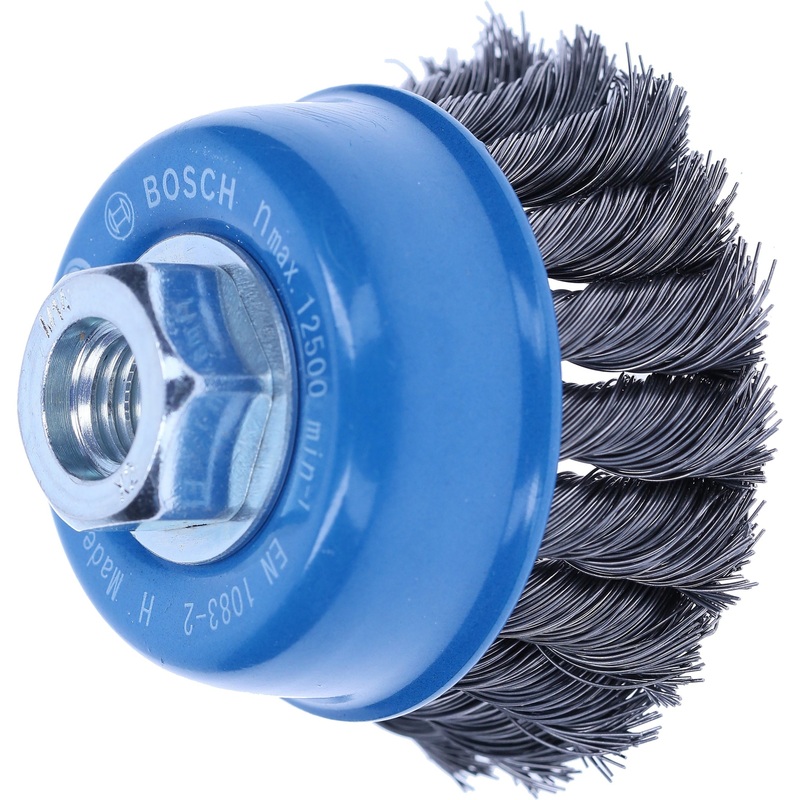Bosch Professional 65mm M14 Cup Brush – Knotted Wire with 0.35mm Steel