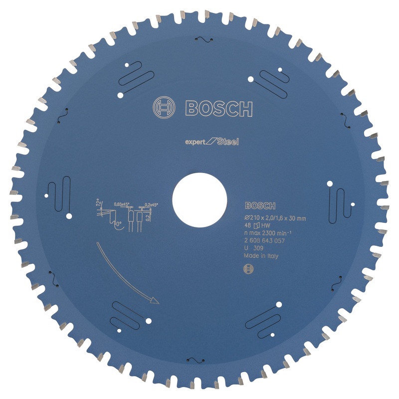 Bosch Professional Circular Saw Blade Expert for Steel – 210 x 30 x 2.0 mm, 48 Teeth