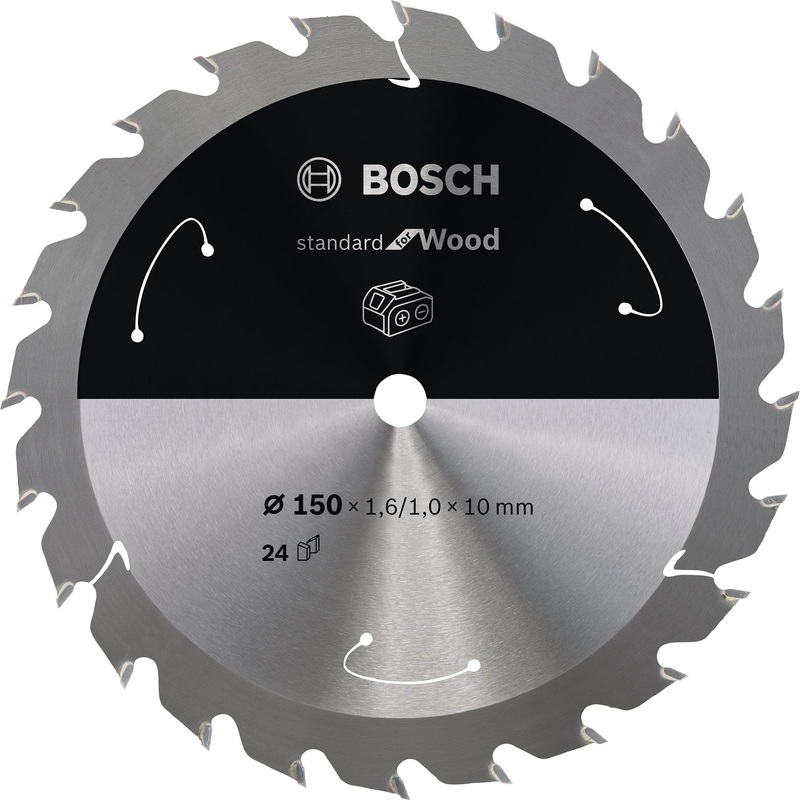 Bosch Professional Circular Saw Blade for Cordless Saws – Standard for Wood – 150×1.6/1×10 T24