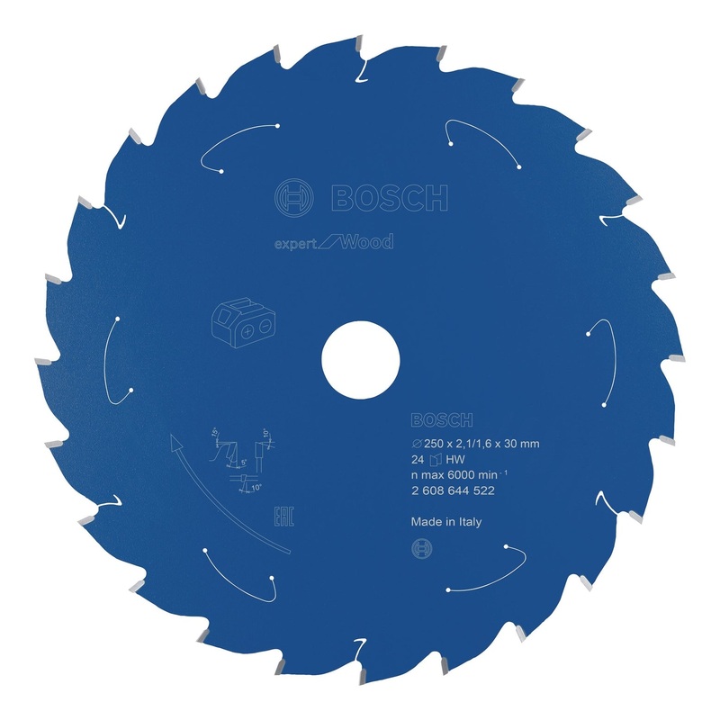 Bosch Professional Expert Circular Saw Blade for Wood – Cordless Saws – 250×2.1/1.6×30 T24
