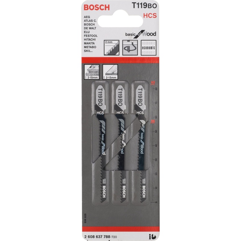 Bosch Professional Jigsaw Blade T119BO HCS for Wood – Basic