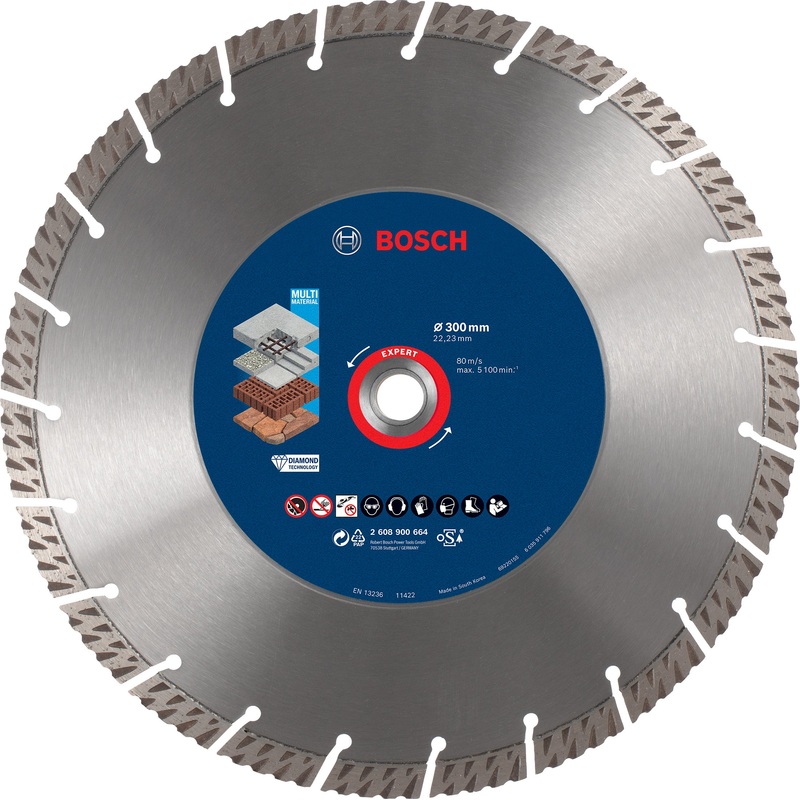 Bosch Professional MultiMaterial Diamond Cutting Disc – 300 x 22.23 x 2.8 x 15 mm
