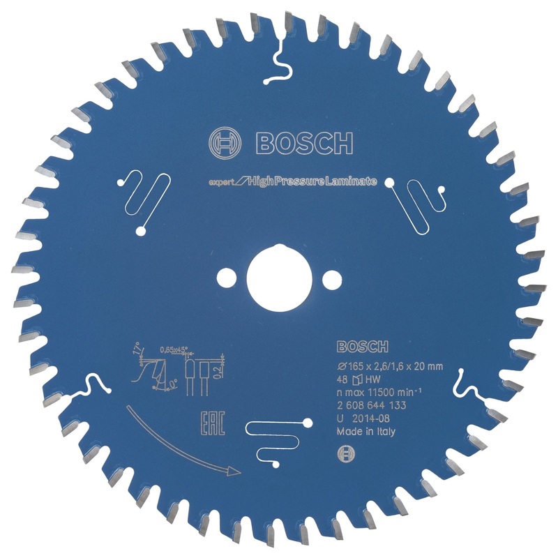 Bosch Professional Circular Saw Blade for High Pressure Laminate – 165 x 20 x 2.6 mm, 48 Teeth