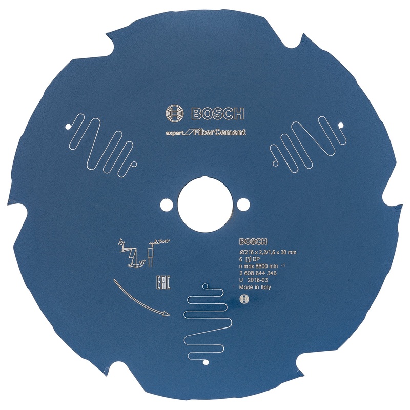 Bosch Professional Fiber Cement Circular Saw Blade for Miter Saw – 216x30x2.2x6T Expert